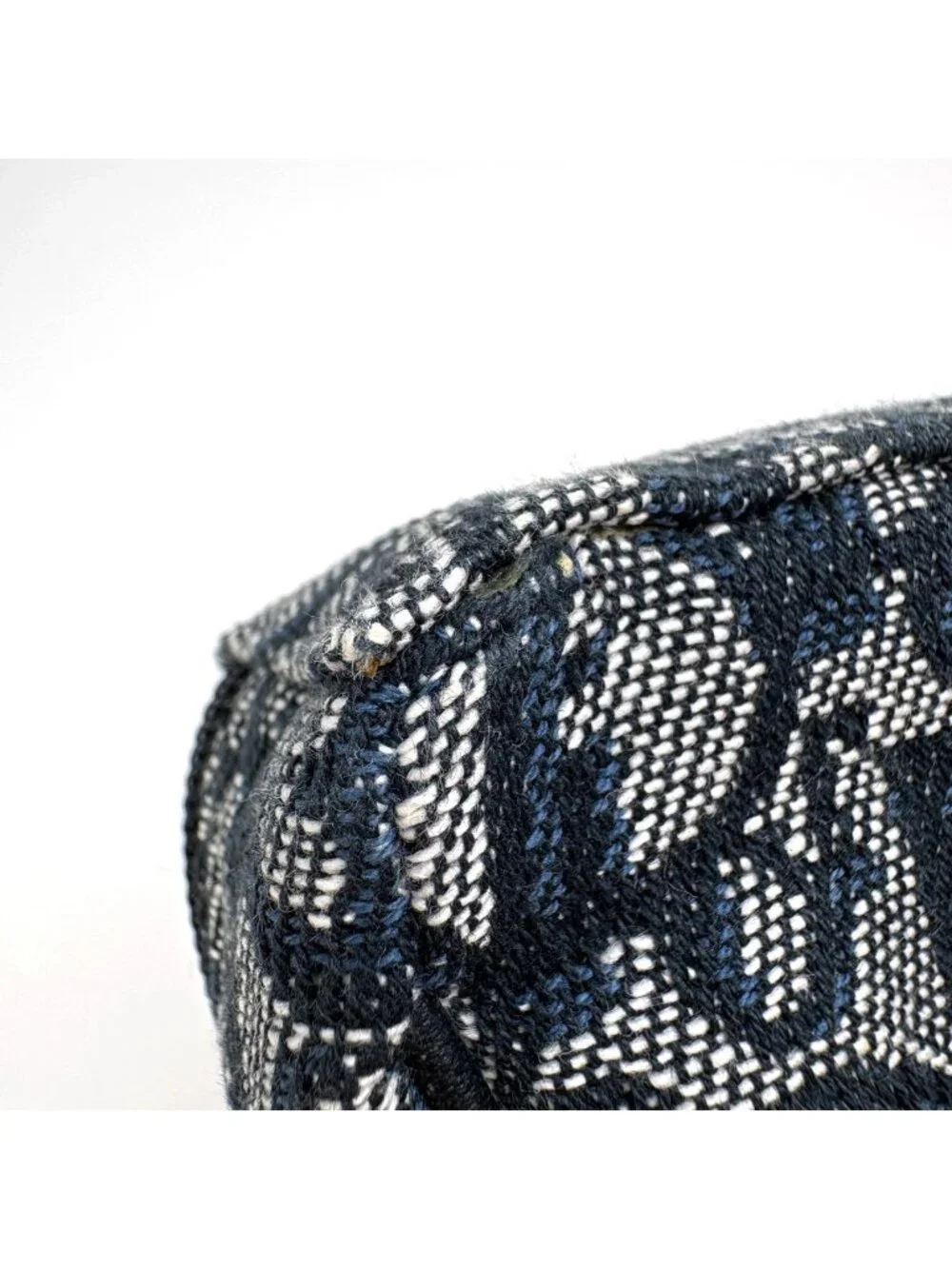 Dior Trotter Pattern Saddle Pouch Canvas Navy